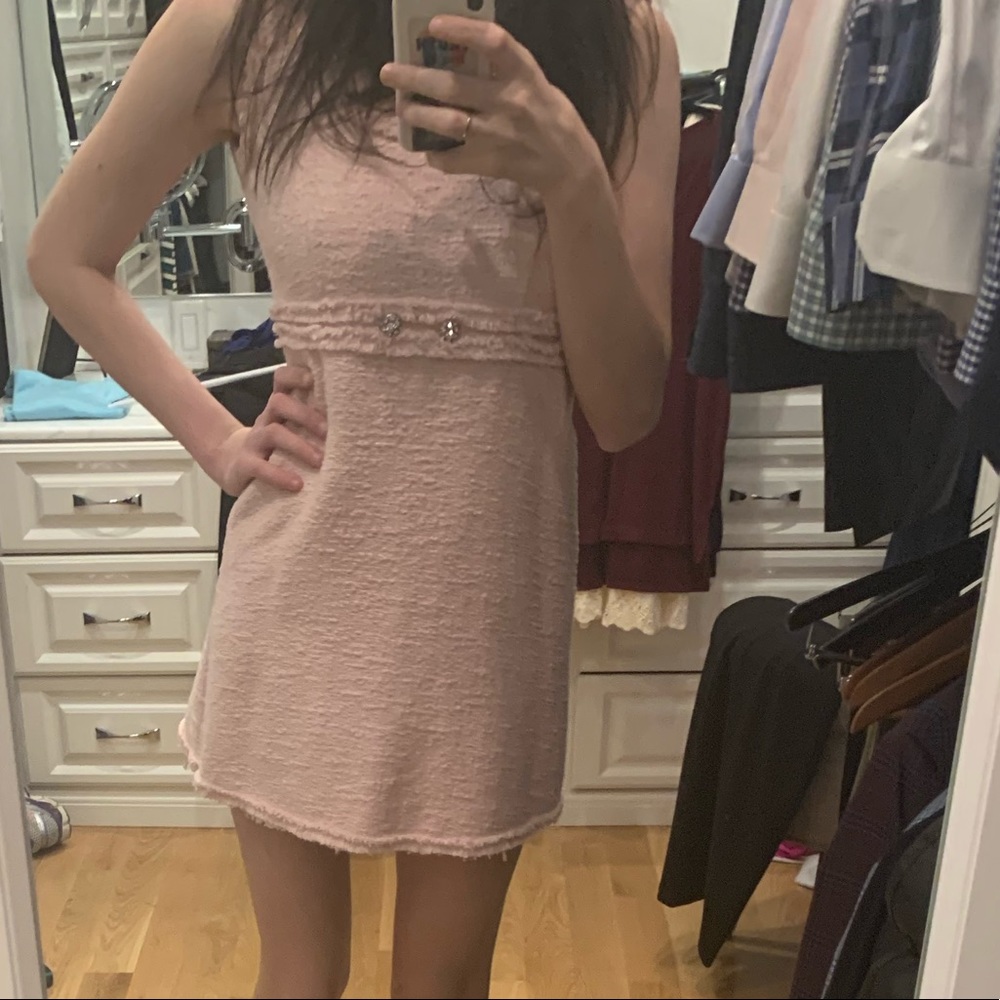Pink tweed dress